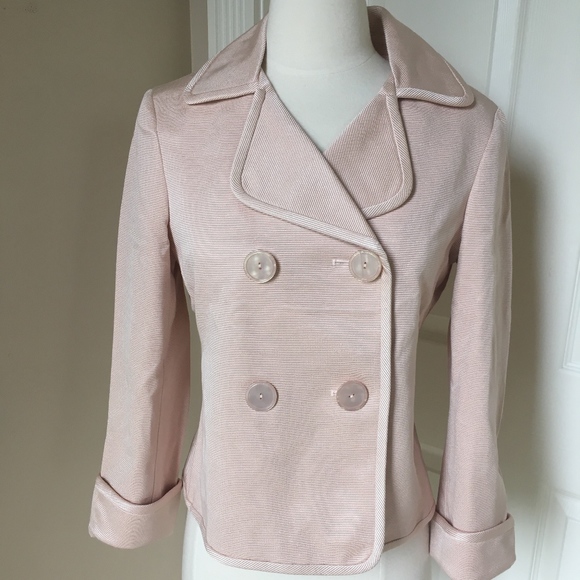 Talbots 6 jacket light pink peacoat cotton silk - Picture 1 of 8